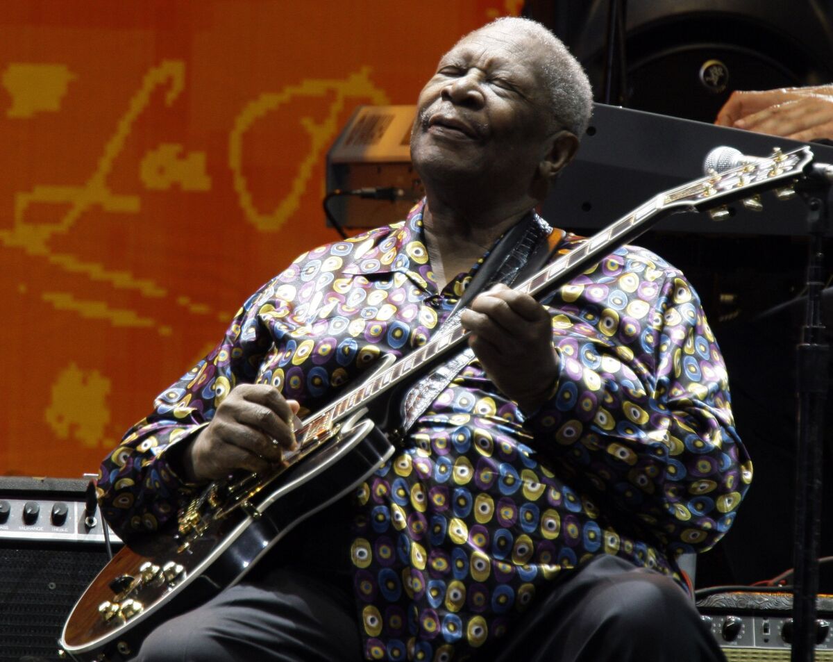 Blues great B.B. King, who died earlier this month, is shown performing in 2010.