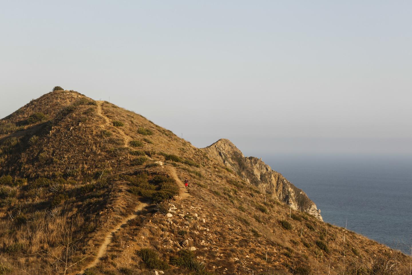 Sycamore Canyon in Point Mugu State Park, off Pacific Coast Highway in Malibu, has dramatic ocean views but little shade. Bring a hat, sunscreen and water.