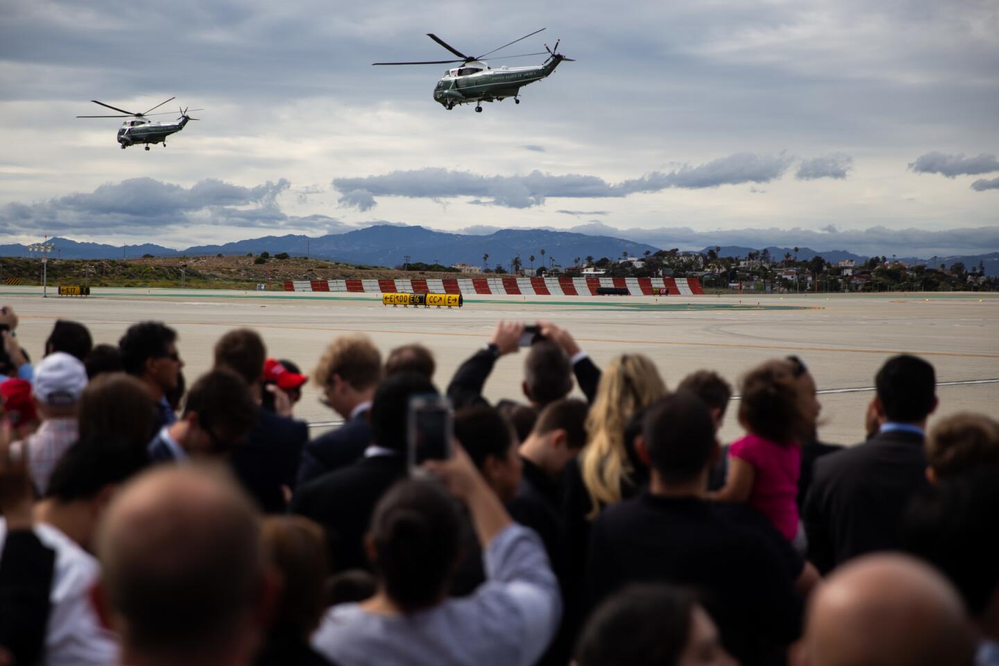 President Trump visits U.S.-Mexico border and Los Angeles