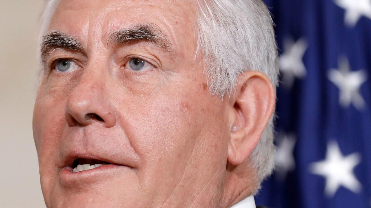 Former Exxon president and current Secretary of State Rex Tillerson on June 2, at the State Department in Washington.