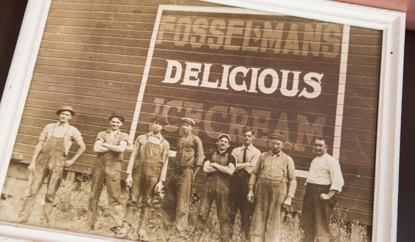 A vintage photograph at Fosselman's Ice Cream shop.