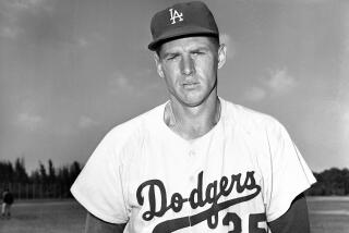 Outfielder Frank Howard of the Los Angeles Dodgers is shown March 27, 1962. (AP Photo/Jim Kerlin)
