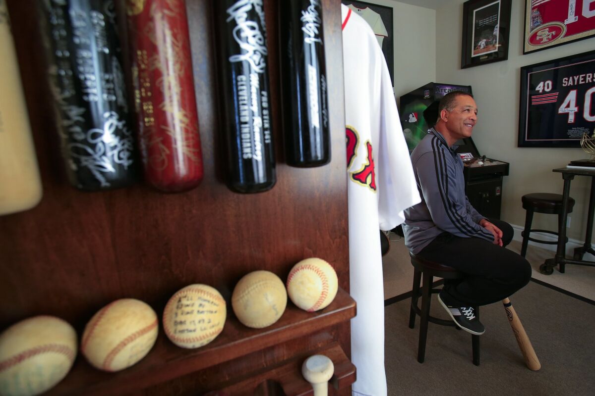 SAN DIEGO, CA, USA -- JANUARY 25, 2016: ..At his home in the north county Dave Roberts spoke with a SD Union-Tribune about his new position where he has become the manager of the Los Angeles Dodgers in 2016. ..Nelvin C. Cepeda / San Diego Union-Tribune — Nelvin C. Cepeda / San Diego Union-Tribune