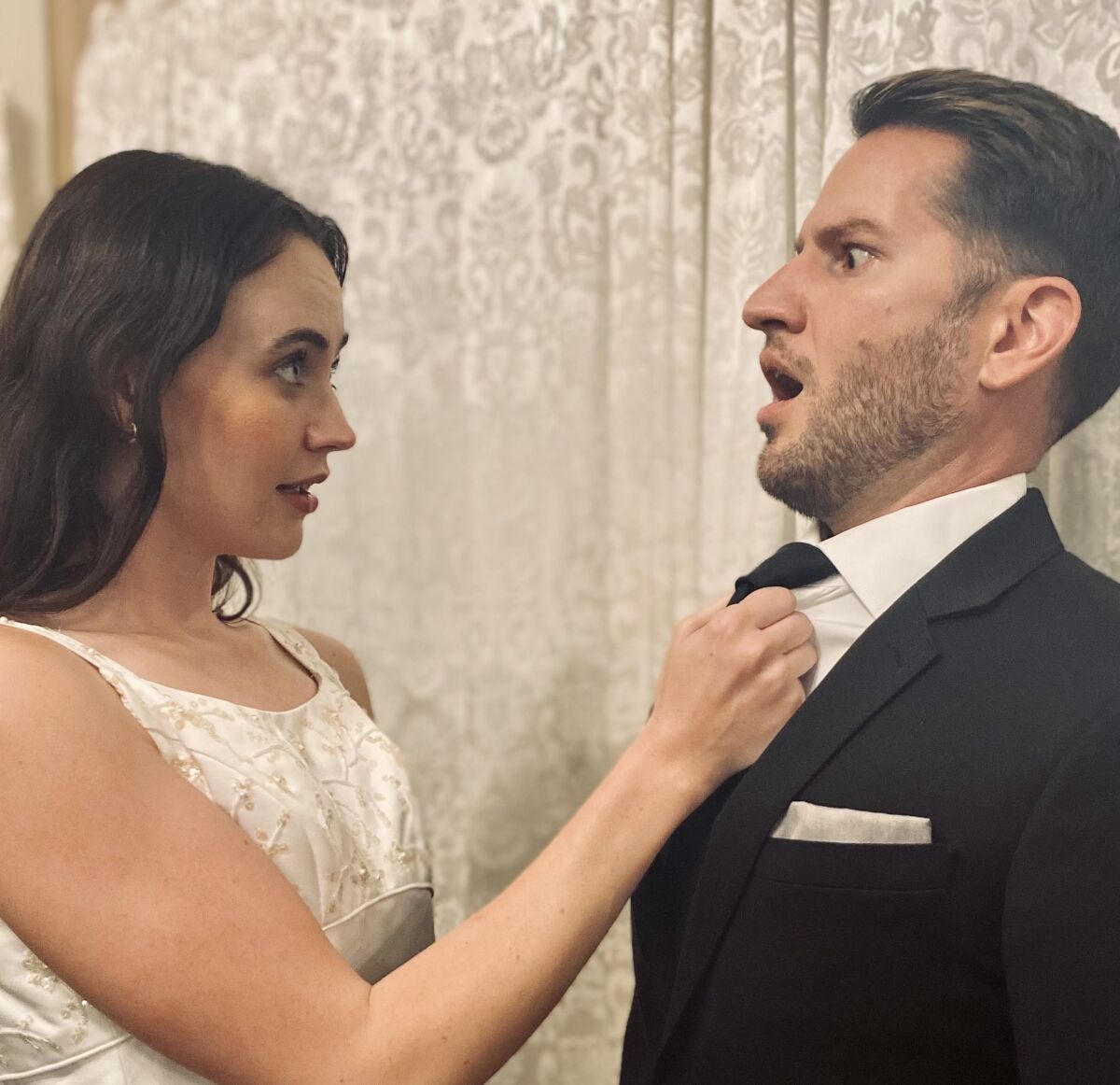 Carly Salway and Tyler Van Camp appear in the Point Loma Playhouse production of "Love/Sick."
