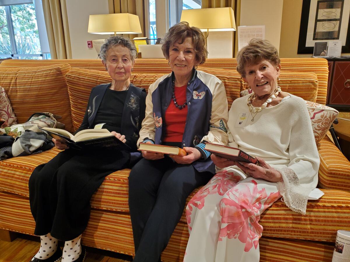 Gerry Horwitz, Sandy Levinson and Phyllis Minick are three of the founding members of a 65-year-old book club in La Jolla.