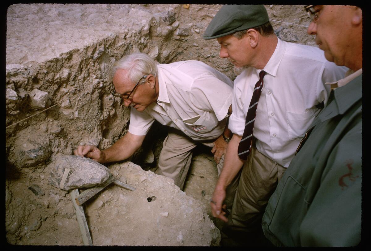 Louis Leakey at an excavation.