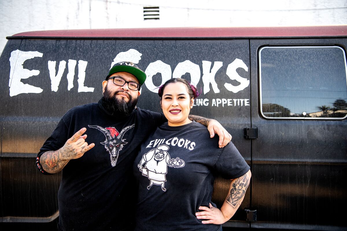 Alex Garcia and Elvia Huerta, co-owners of Evil Cooks