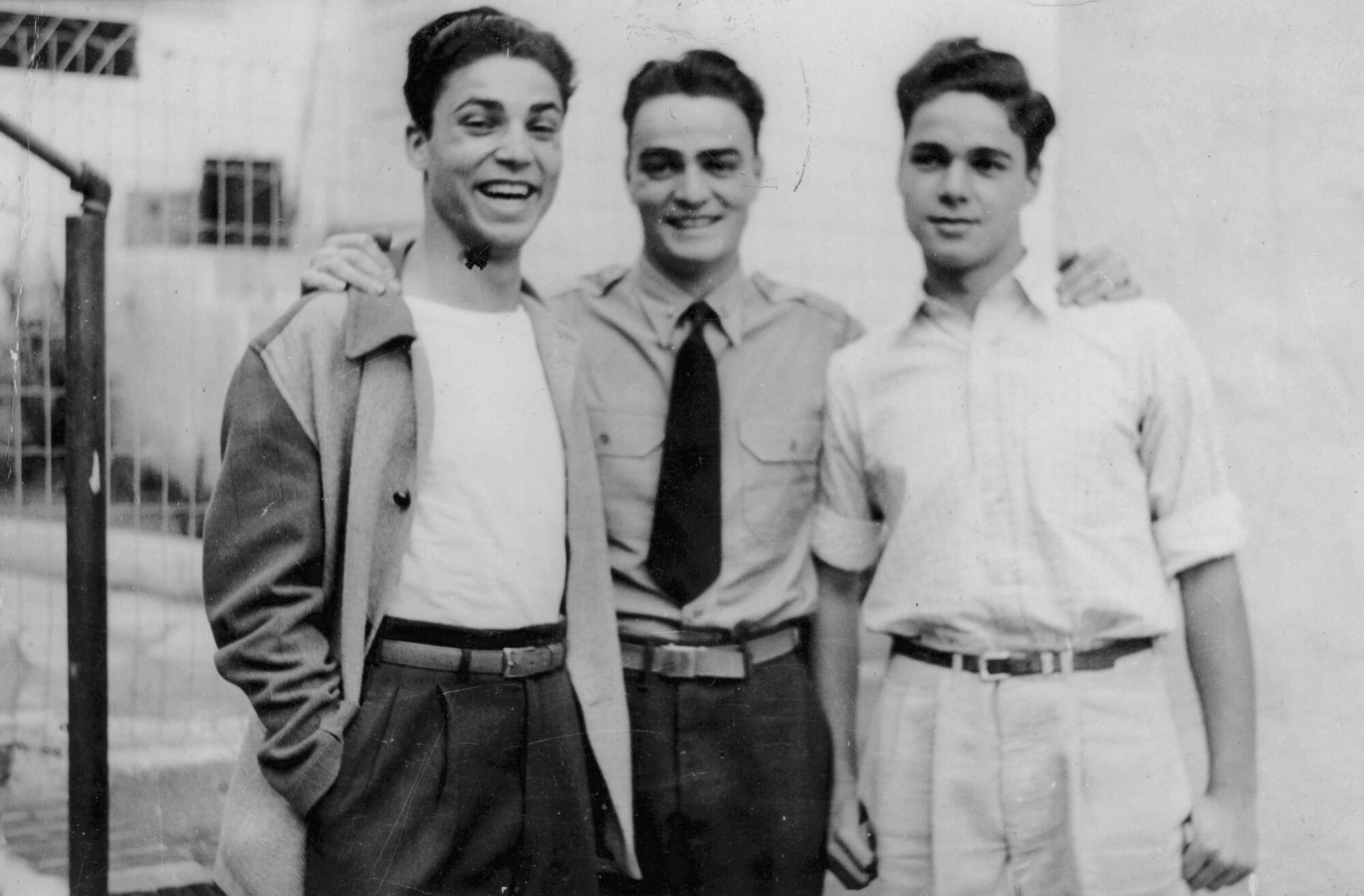From left to right Albert, Hank and Lawrence Caruso in the early 1940s. (Photo courtesy of the Caruso family).