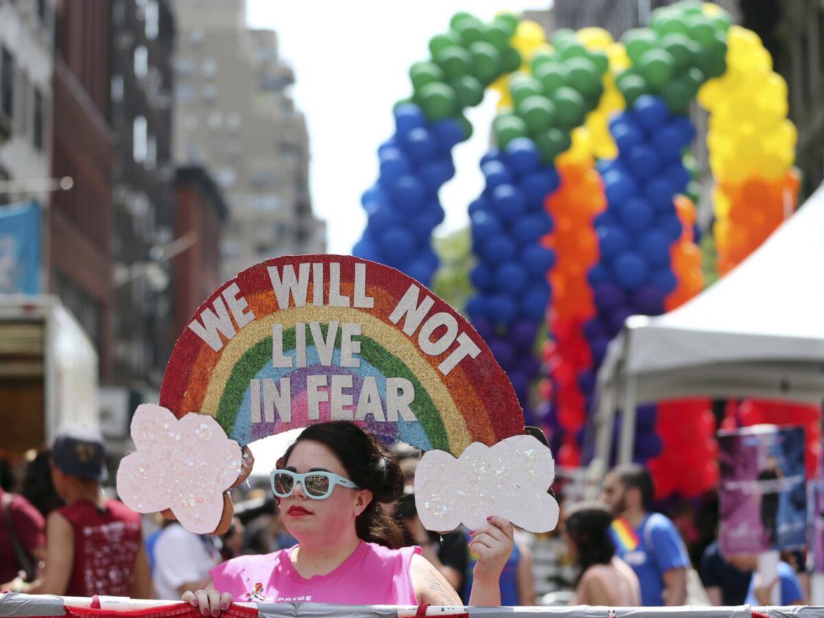 Participants in the New York Pride Parade.