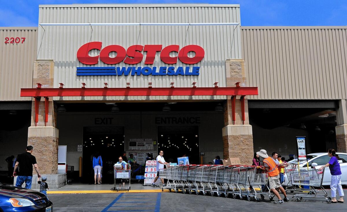 Costco's new credit card will “provide generous rewards,” says a company spokesman who had no details about what its features would be. Above, a Costco store in Alhambra in 2013.