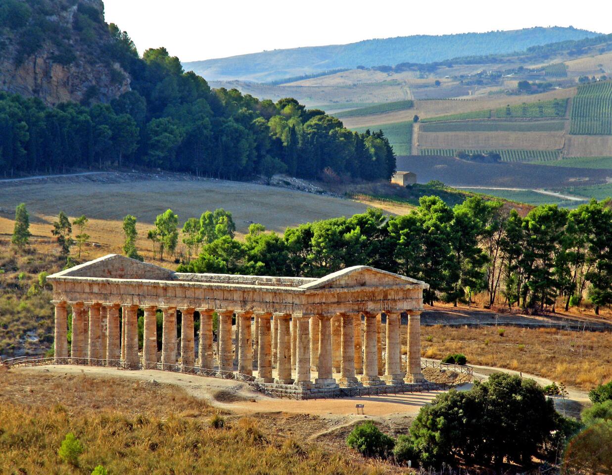 The temple at Segesta, thought to date from the 5th century BC, was built by the ancient Elymians, whose language and origin remain a mystery. Read more: Western Sicily, where centuries and cultures converge