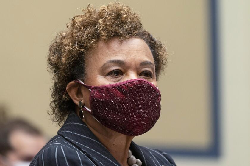 Rep. Barbara Lee, D-Calif., testifies about her abortion, Thursday, Sept. 30, 2021, during a House Committee on Oversight and Reform hearing on Capitol Hill in Washington. (AP Photo/Jacquelyn Martin)