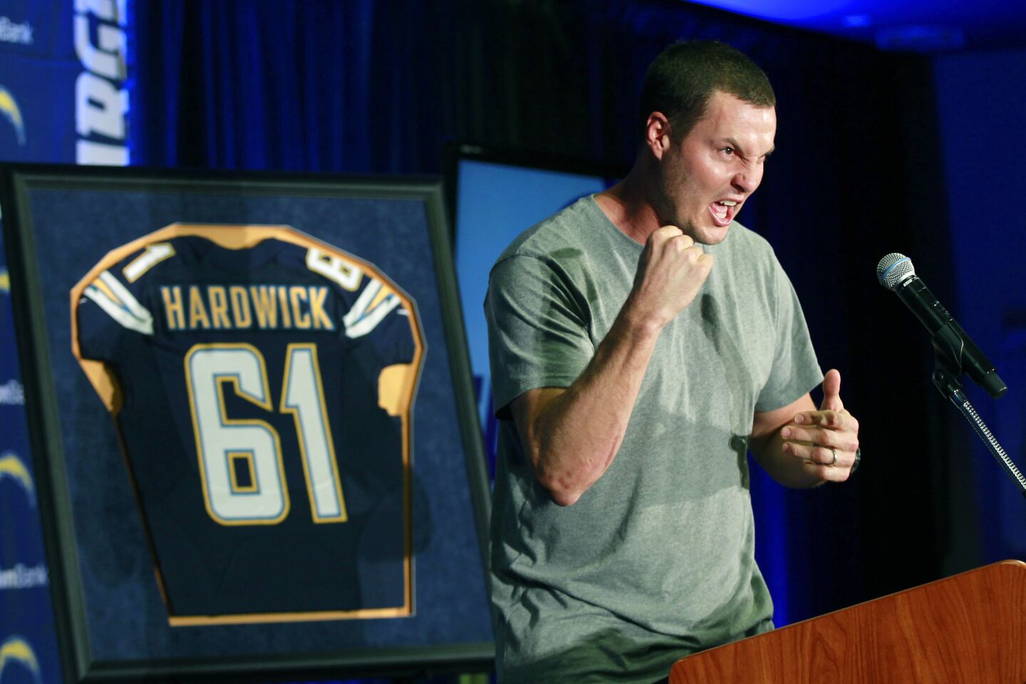 Chargers quarterback Philip Rivers speaks about center Nick Hardwick, who announced his retirement after 11 seasons playing for the team on Feb. 3. 2014.