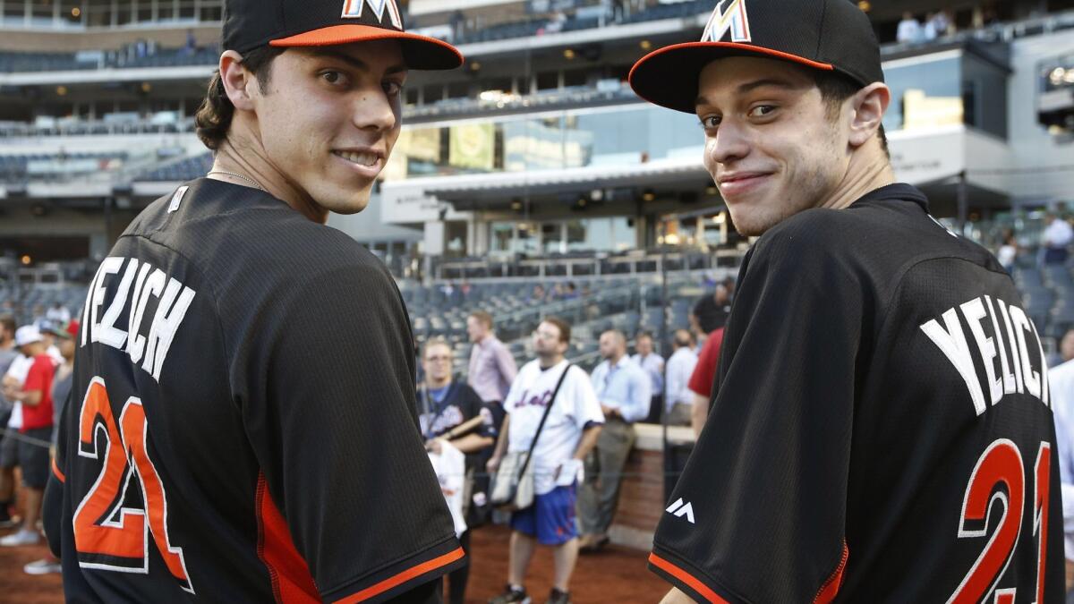 Marlins surprise Christian Yelich with lookalike from 'SNL' - WSVN 7News, Miami News, Weather, Sports