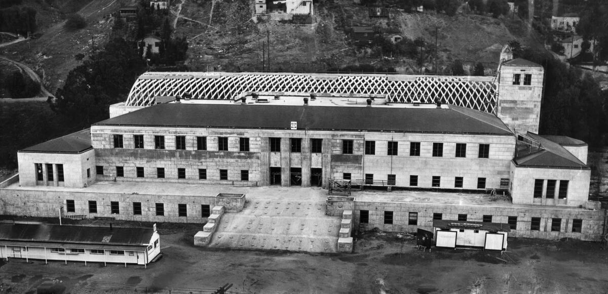 Nov. 28, 1939: The new U.S. Naval and Marine Armory nearing completion in Chavez Ravine.