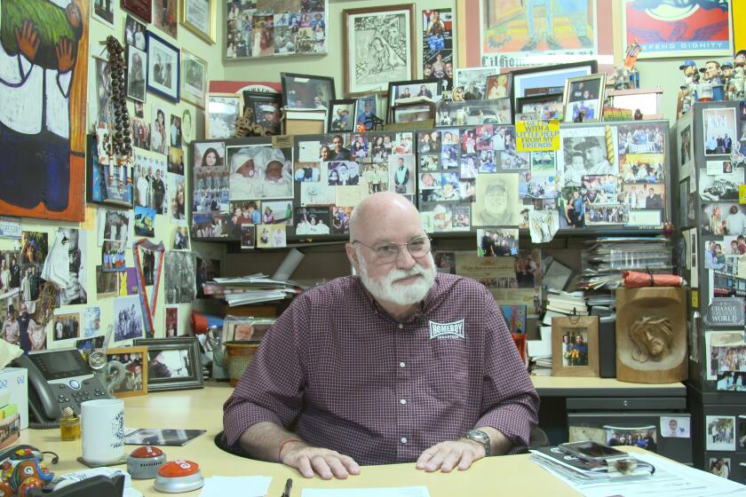 Father Gregory Boyle in his office at Homeboy Industries.