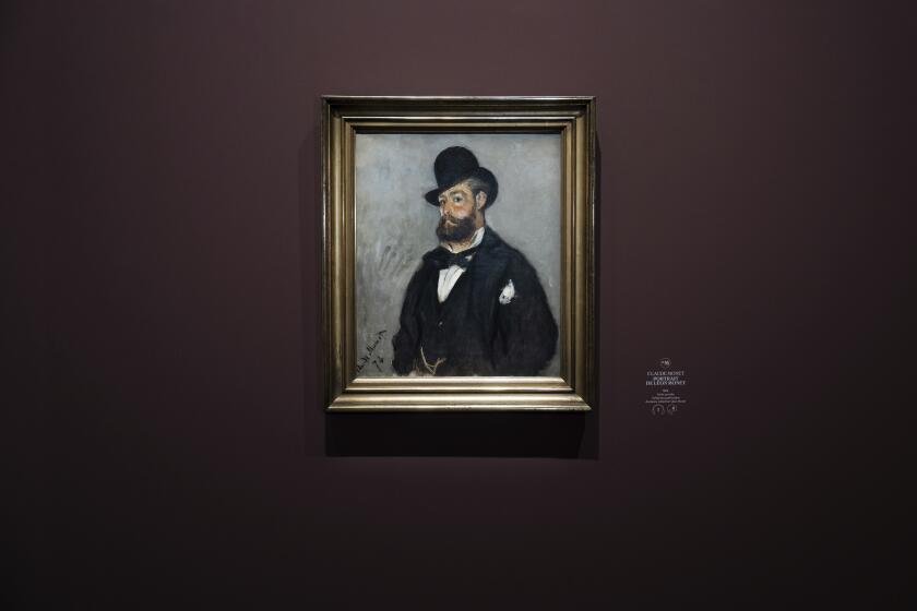 Un retrato de Léon Monet realizado por su hermano Claude Monet en una exposición en el Musée du Luxembourg en París, el 13 de marzo de 2023. El hermano mayor de Claude Monet es el objeto de una exposición en París que ilustra el papel hasta ahora desconocido de Léon Monet en la vida del pintor impresionista y su arte. (Foto AP/Lewis Joly)