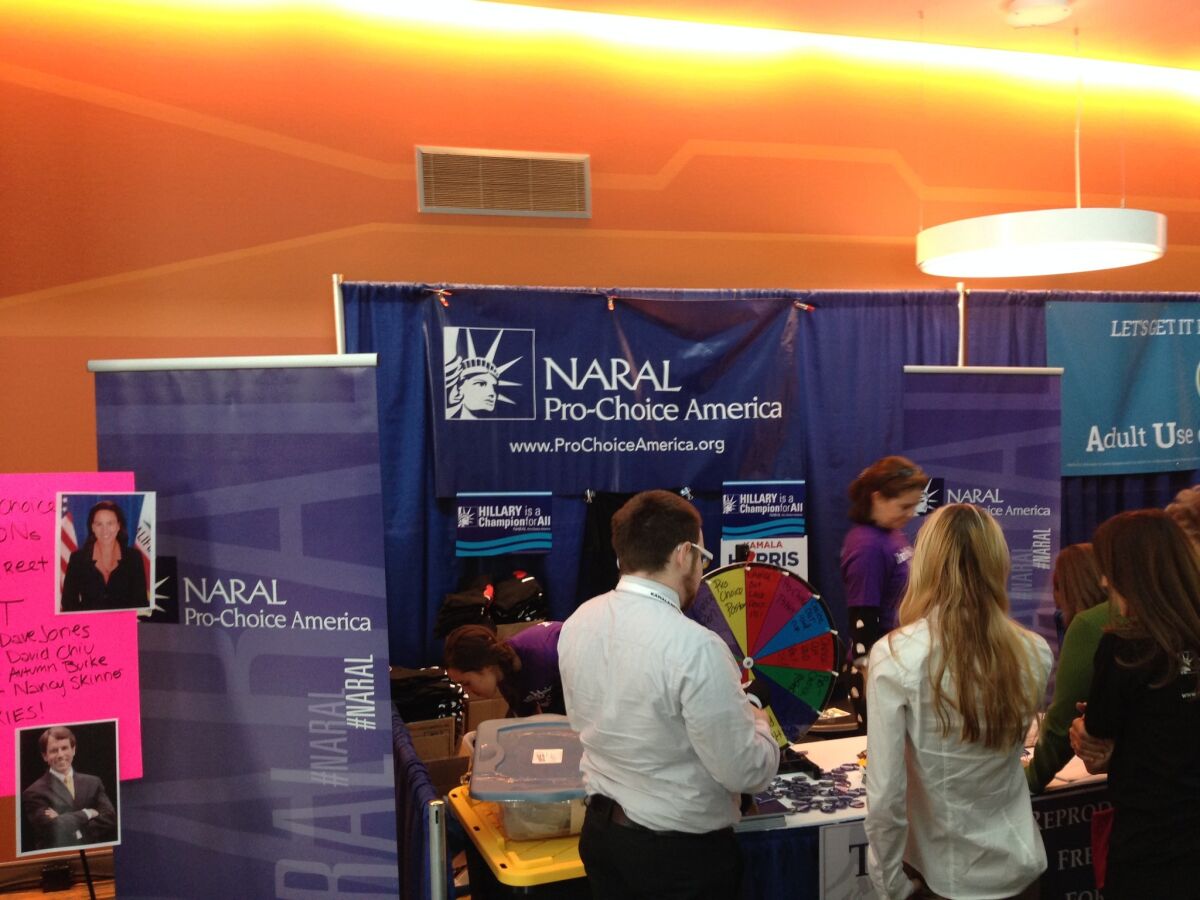 The NARAL booth at the California Democratic Party convention in San Jose.