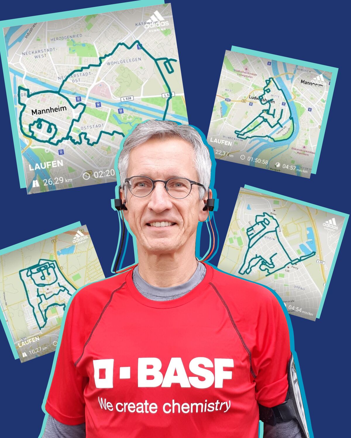 Norbert Asprion and his mapped running routes.