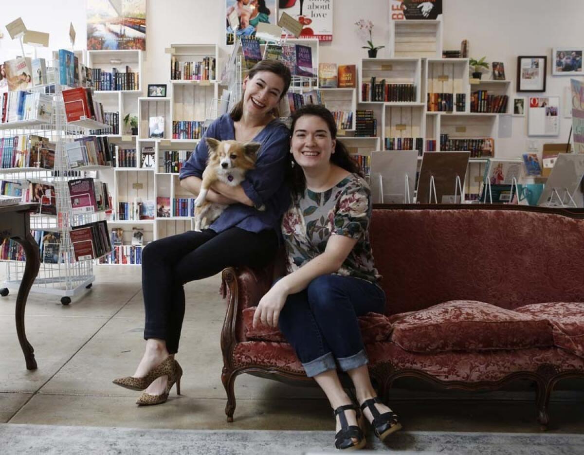 Sisters Bea, left, and Leah Koch in 2017 at the Ripped Bodice in Culver City.