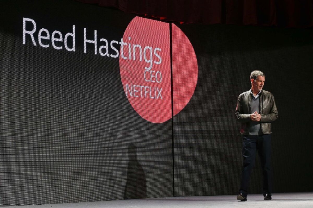 Consumers' friend, or secret foe? Netflix CEO Reed Hastings at the recent CES gadget show in Las Vegas.