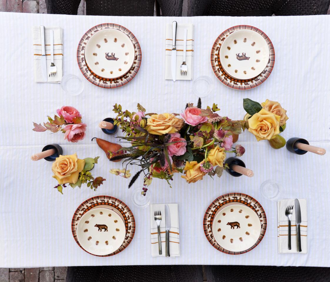 A table scape designed by lifestyle expert Heather Taylor at her home in Hollywood.