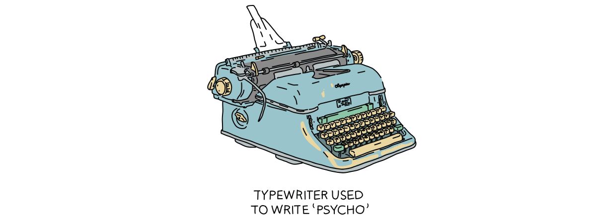 Illustration of the typewriter used to write "Psycho."