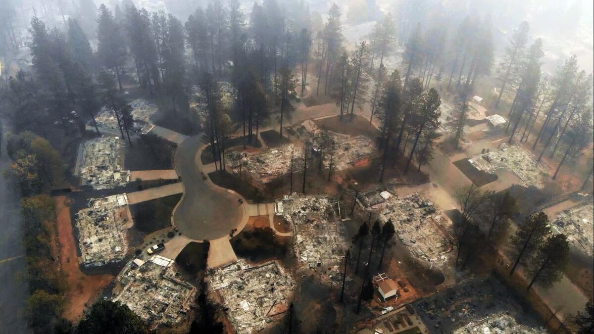 Much of the town of Paradise was destroyed by the Camp fire last year.
