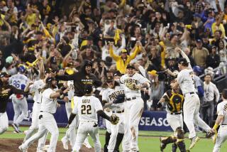 San Diego, CA, Saturday, October 15, 2022 - The San Diego Padres celebrate defeating the Los Angeles Dodgers.