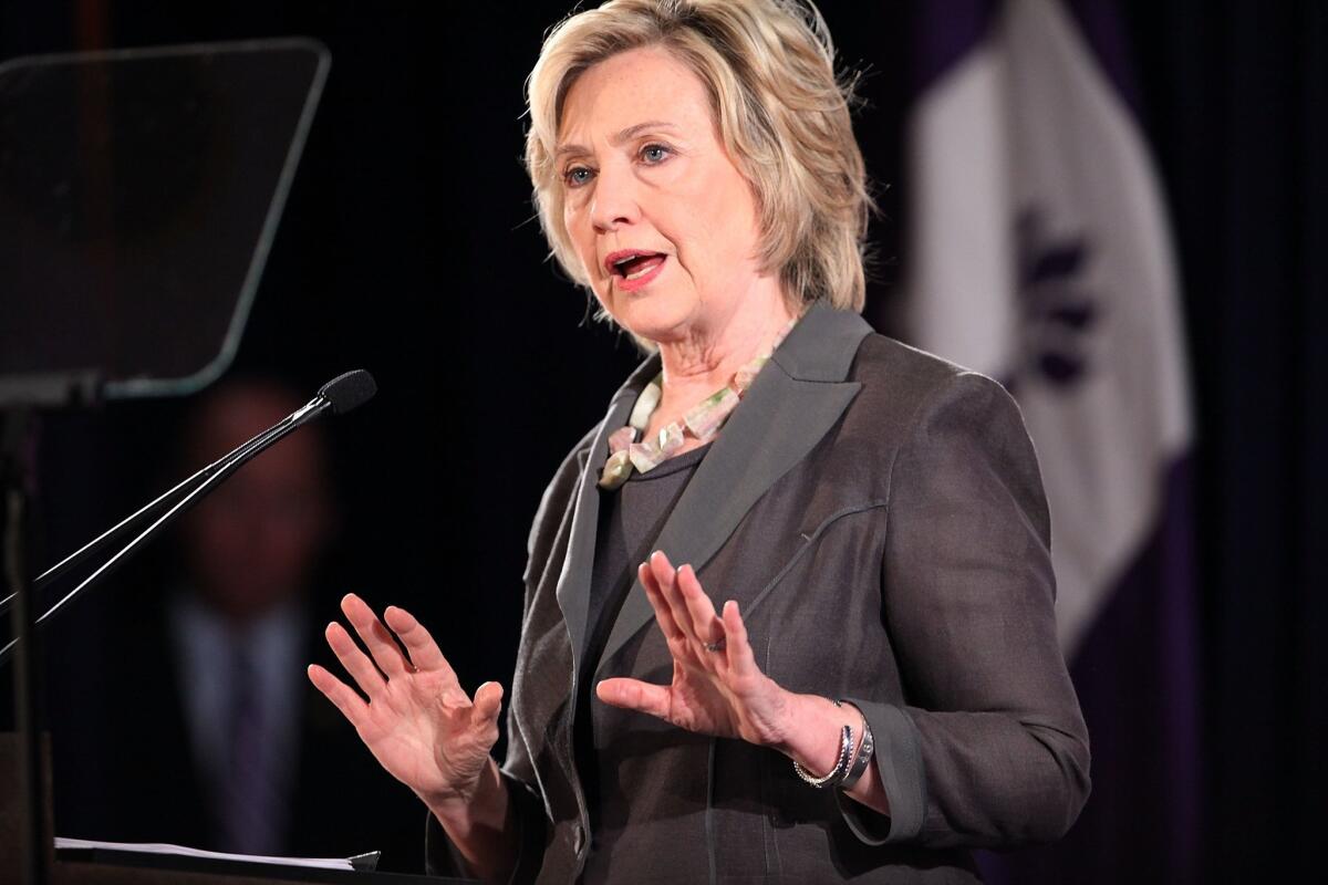 Hillary Clinton gives an economic speech at New York University on July 24 in New York City. It has been disclosed by inspector general for the intelligence community that material Hillary Clinton emailed from her private server contained some classified information.
