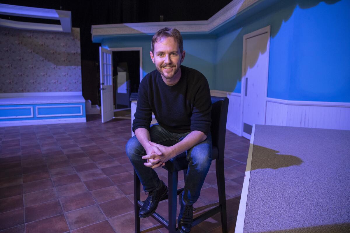 Matt Shakman onstage at the Geffen Playhouse's Audrey Skirball Kenis Theater.