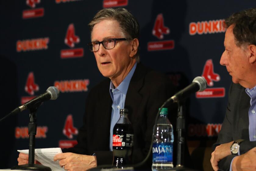 BOSTON, MASSACHUSETTS - JANUARY 15: Red Sox Owner John Henry addresses the departure of Alex Cora as manager of the Boston Red Sox during a press conference at Fenway Park on January 15, 2020 in Boston, Massachusetts. A MLB investigation concluded that Cora was involved in the Houston Astros sign stealing operation in 2017 while he was the bench coach. (Photo by Maddie Meyer/Getty Images)