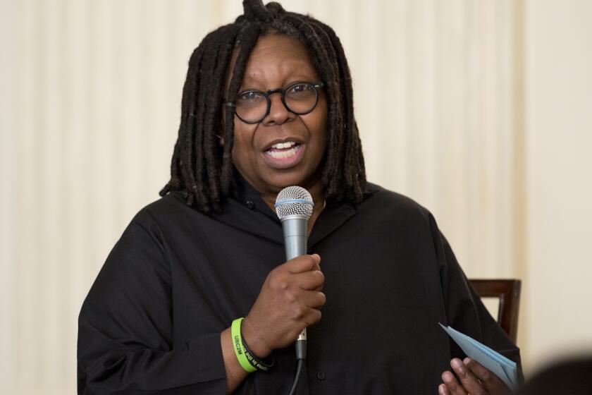 FILE - Whoopi Goldberg speaks during the Broadway at the White House event in the State Dining Room of the White House in Washington, Monday, Nov. 16, 2015. Goldberg has apologized in a tweet Monday, Jan. 31, 2022, for saying the Holocaust was not about race. Her initial comments Monday morning on ABC’s ‘’The View" caused a backlash. (AP Photo/Carolyn Kaster, File)