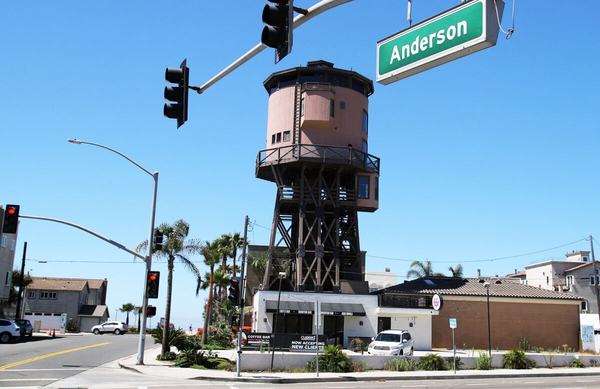 The Water Tower House on 1 Anderson St. in Seal Beach. 