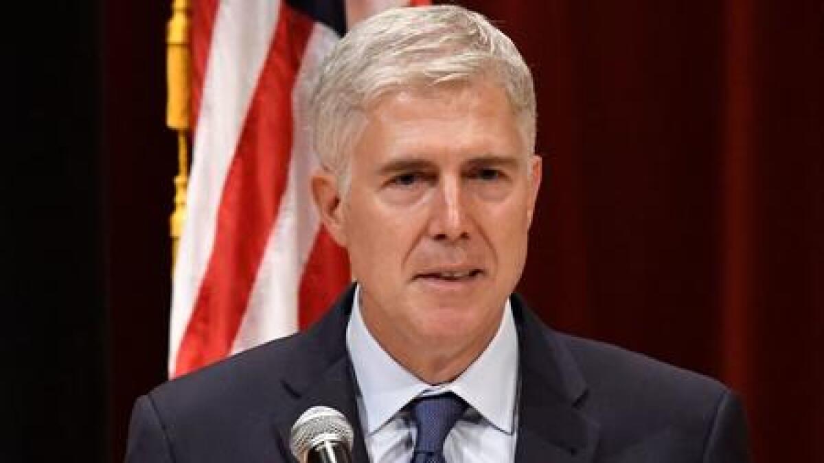 Supreme Court Justice Neil Gorsuch speaks at the University of Louisville on Sept. 21.