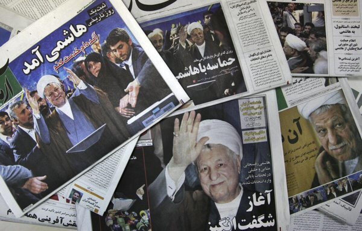 Former Iranian President Ali Akbar Hashemi Rafsanjani announced his candidacy this month for the June 14 presidential election, inspiring hope of genuine choice on a slate of candidates otherwise beholden to supreme leader Ayatollah Ali Khamenei. The conservative clerics of the Guardian Council on Tuesday rejected Rafsanjani's bid, as well as that of outgoing President Mahmoud Ahmadinejad's hand-picked candidate.