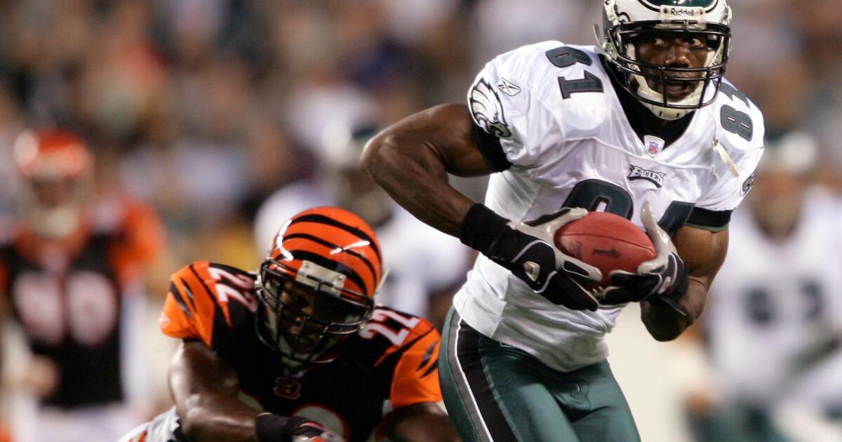 Philadelphia Eagles wide receiver Terrell Owens runs through drills at the  Nova care facility Wednesday, Aug. 17, 2005 in Philadelphia. This was Owens  first day back at practice since he was sent