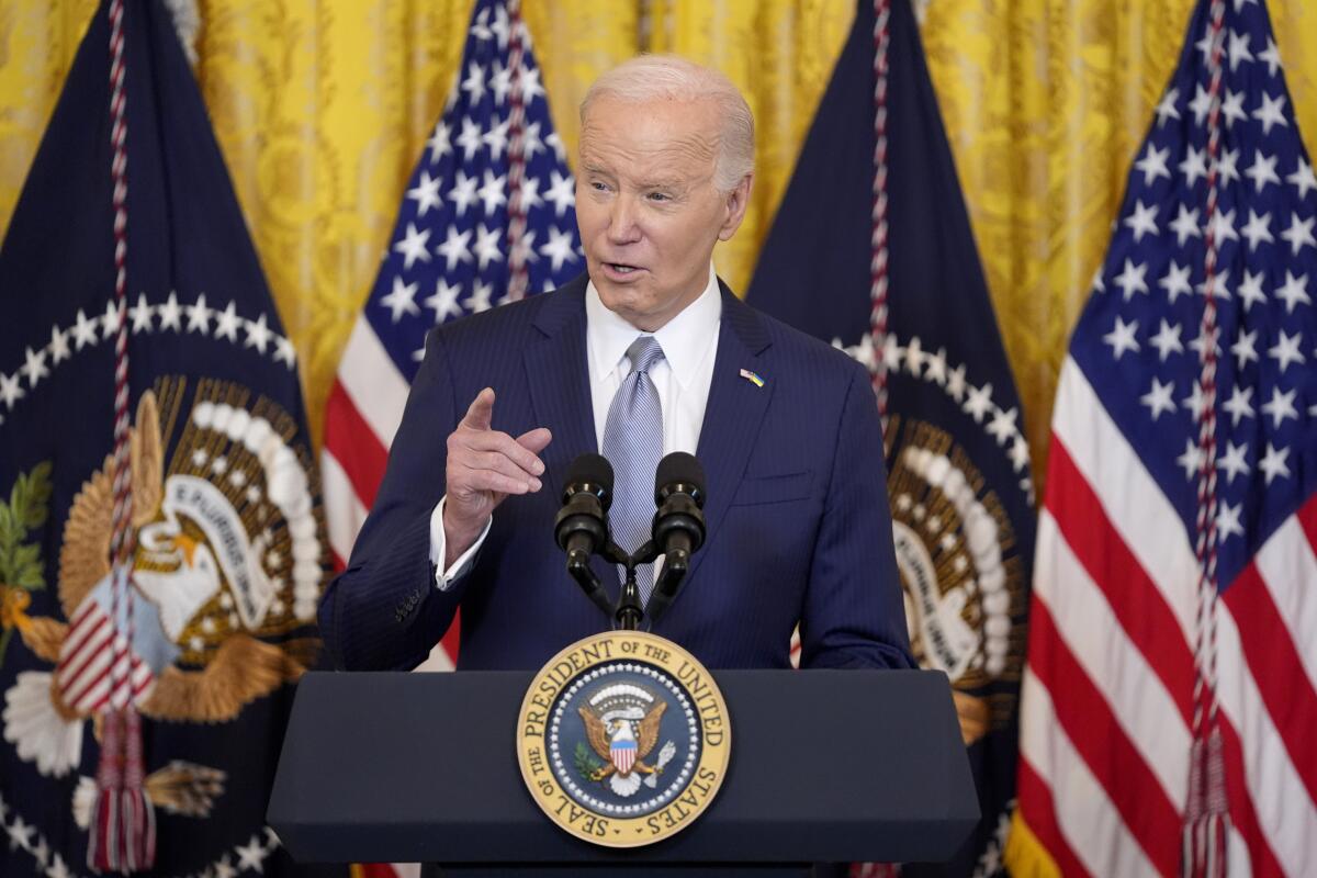 El presidente Joe Biden durante un evento de la Asociación Nacional de Gobernadores, 