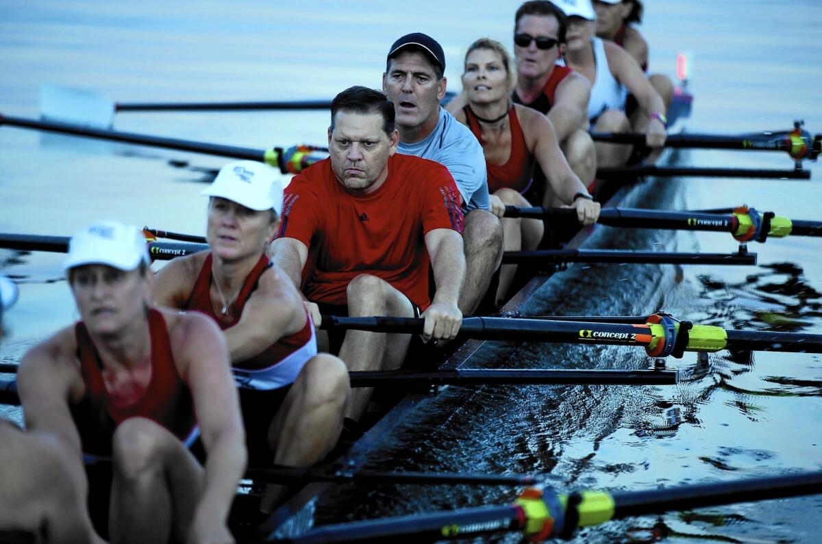 They come from all walks of life and many professions, but when the men and women of the Newport Sea Base Rowing Club climb into their eight-person boat and start to pull on the oars, they are one in effort.