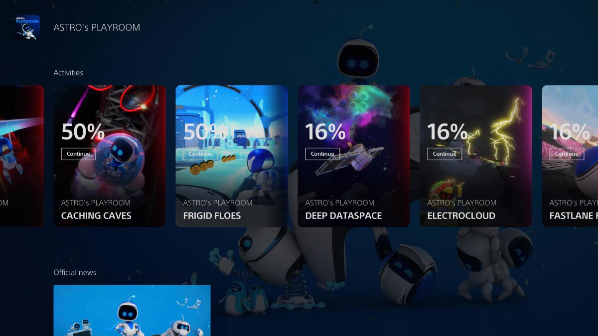 Screenshot of "Astro's Playroom" on the PlayStation 5