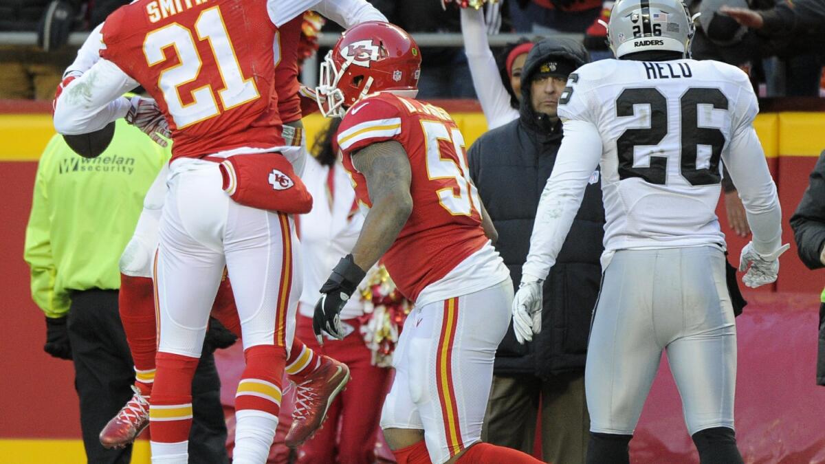 Chiefs get 6 INTs, shut out Raiders 28-0 - The San Diego Union-Tribune