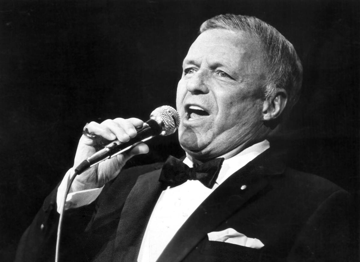 Nov. 14, 1984: Frank Sinatra performing at the Universal Amphitheatre. This photo was published in the Nov. 16, 1984 Los Angeles Times.