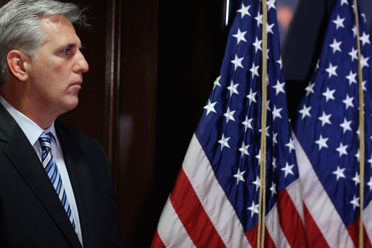 Rep. Kevin McCarthy of Bakersfield last month in Washington. At the time of his election last summer to the No. 2 post in the House, McCarthy had spent fewer than four full terms in Congress. He was the most junior person to reach a top leadership post since the early 19th century.