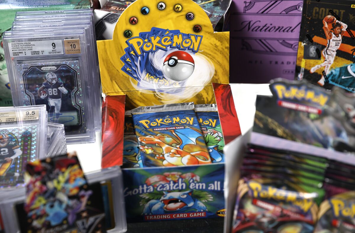 Pokemon collectibles are photographed in Los Angeles