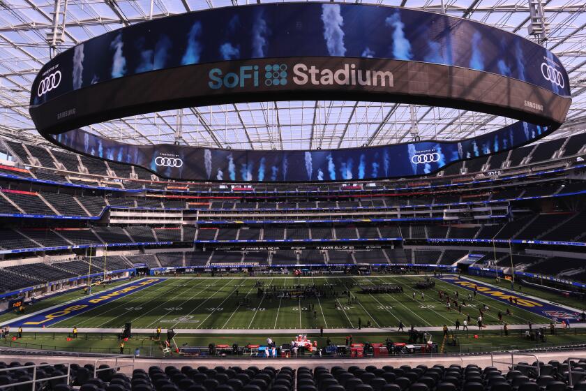 Los Angeles, CA - January 30: A view of the empty SoFi Stadium before Rams play the 49ers.
