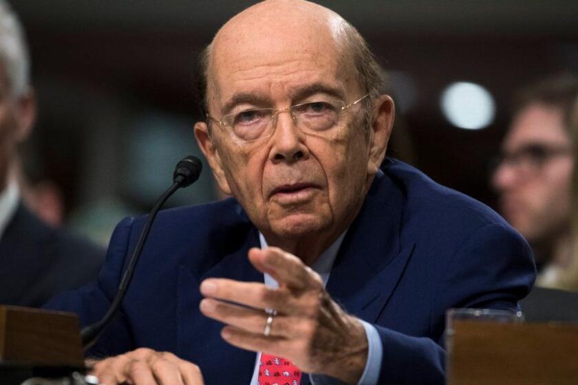 Wilbur Ross, President Trump's secretary of Commerce nominee, answers questions at his Senate confirmation hearing in January.