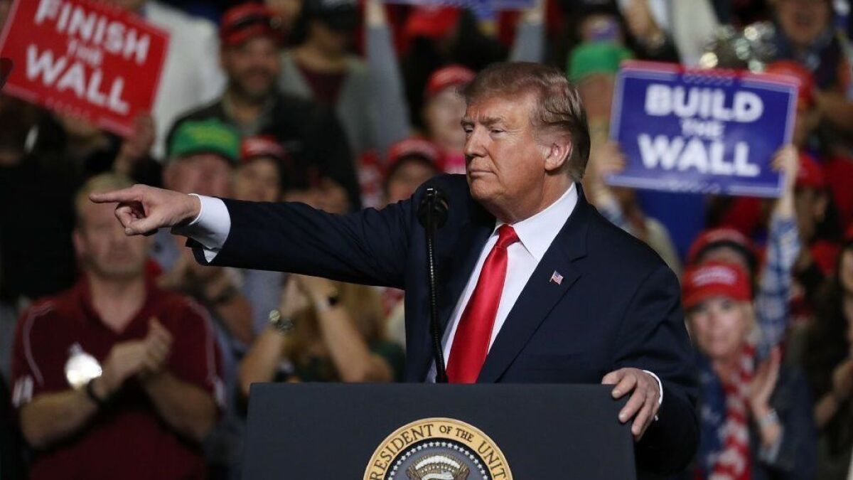 At a February rally in El Paso, President Trump continued his campaign for a wall to be built along the southern border.