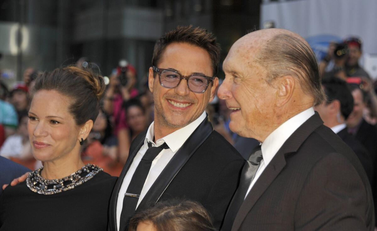 Susan Downey, Robert Downey Jr. and Robert Duvall appear Sept. 4 at the premiere of "The Judge" at the Toronto International Film Festival.