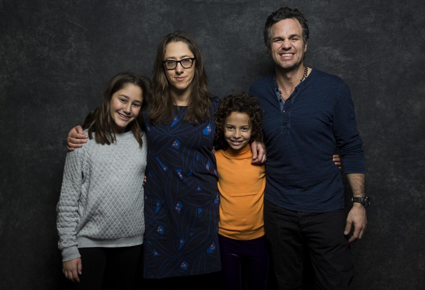 Actress Imogene Wolodarksy, director Maya Forbes, actress Ashley Aufderheide and actor Mark Ruffalo