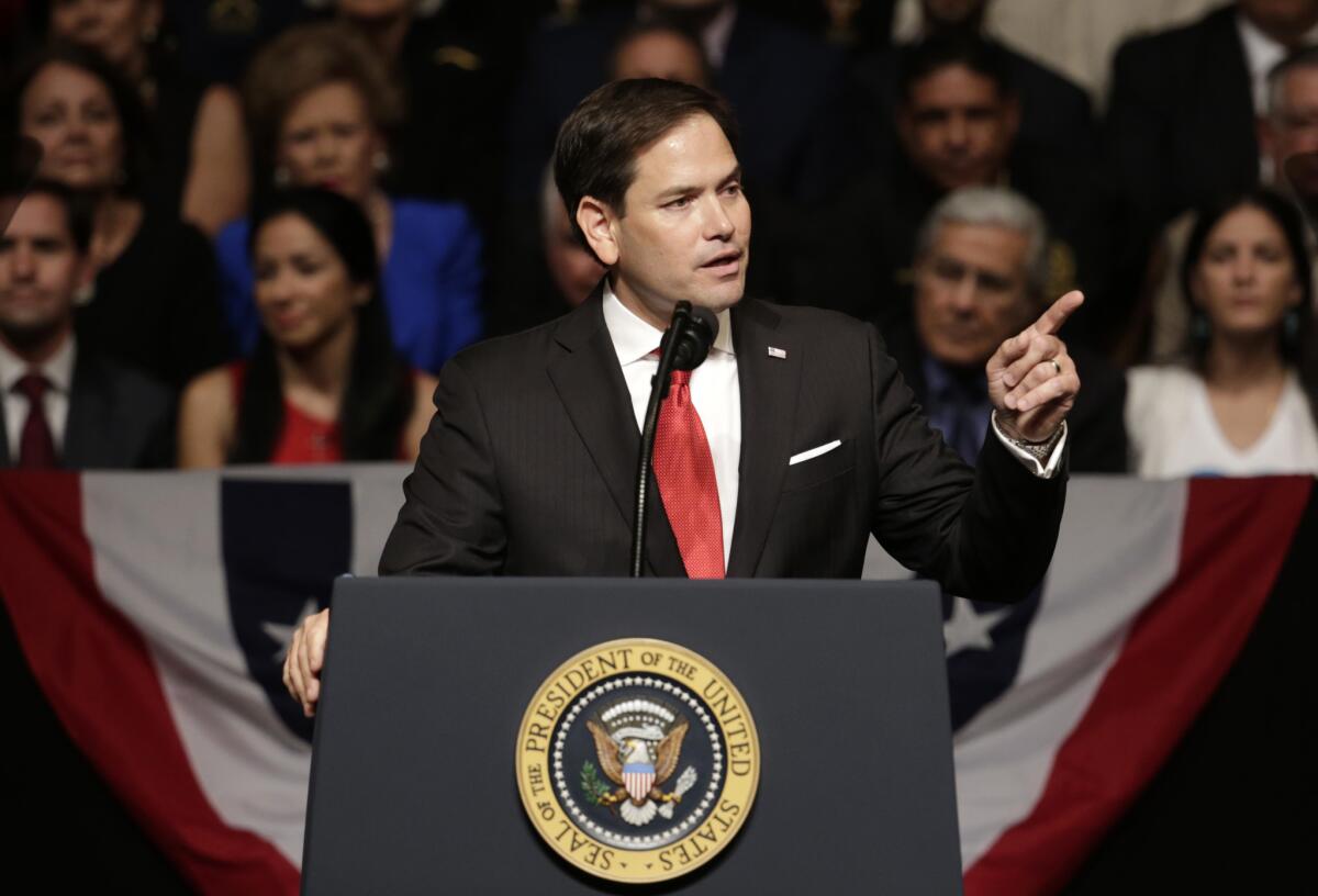 Florida Sen. Marco Rubio praised President Trump's policy shift on Cuba.